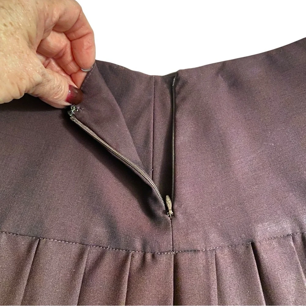 Theory Dark burgundy Pleated Skater Skirt